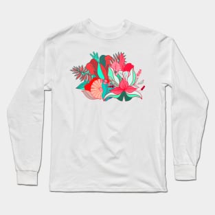 Nature floral tropical leaves plants Long Sleeve T-Shirt